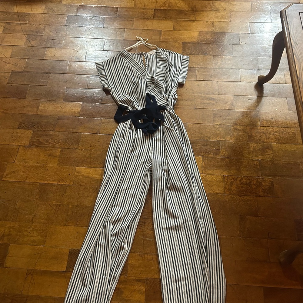 Striped Black and White Jumpsuit